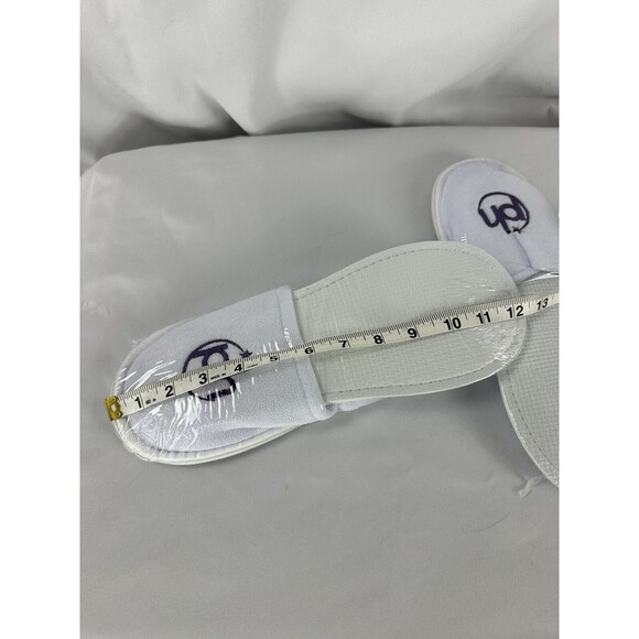 Planet Hollywood Logo Resort Cancun Unisex OS Spa Slippers Sandals White Purple - Picture 5 of 6